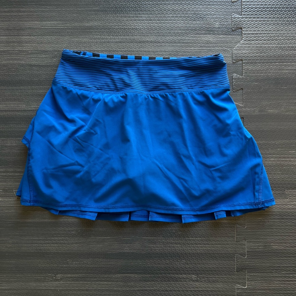 Lululemon Rare Pace Setter Skirt in Baroque Blue / Mini Hyper Stripe Size 2 Reg - Picture 3 of 14